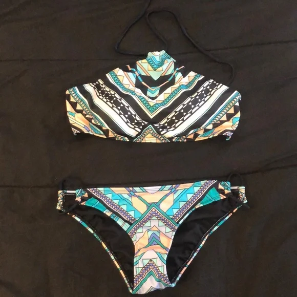 PacSun LA Hearts Swim Bohemian Two Piece Bikini Set - Picture 1 of 3